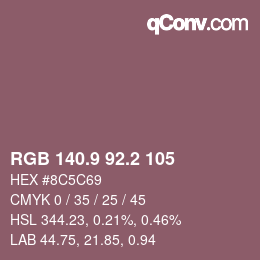 Color code: RGB 140.9 92.2 105 | qconv.com