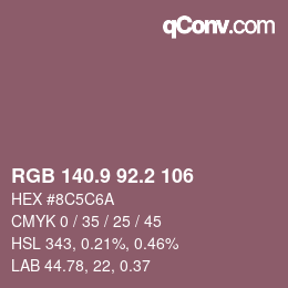 Color code: RGB 140.9 92.2 106 | qconv.com