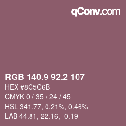 Color code: RGB 140.9 92.2 107 | qconv.com