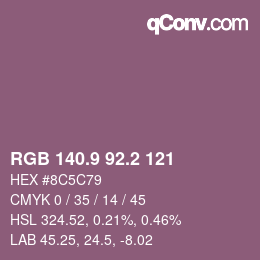 Color code: RGB 140.9 92.2 121 | qconv.com