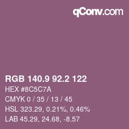 Color code: RGB 140.9 92.2 122 | qconv.com