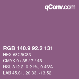 Color code: RGB 140.9 92.2 131 | qconv.com