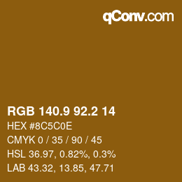 Color code: RGB 140.9 92.2 14 | qconv.com