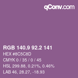 Color code: RGB 140.9 92.2 141 | qconv.com