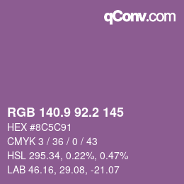 Color code: RGB 140.9 92.2 145 | qconv.com
