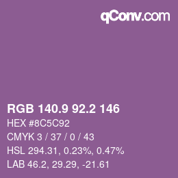 Color code: RGB 140.9 92.2 146 | qconv.com