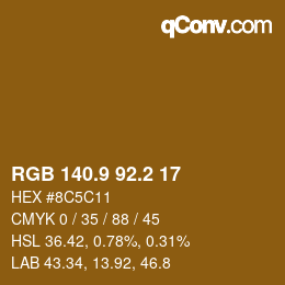 カラーコード: RGB 140.9 92.2 17 | qconv.com