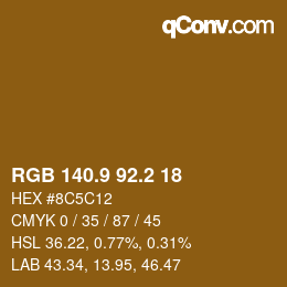 Color code: RGB 140.9 92.2 18 | qconv.com
