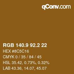 Farbcode: RGB 140.9 92.2 22 | qconv.com