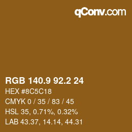 Farbcode: RGB 140.9 92.2 24 | qconv.com