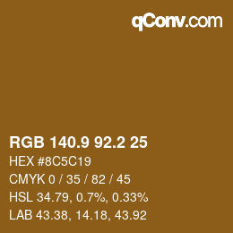 カラーコード: RGB 140.9 92.2 25 | qconv.com