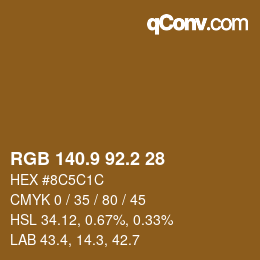 Color code: RGB 140.9 92.2 28 | qconv.com