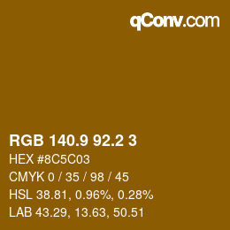 カラーコード: RGB 140.9 92.2 3 | qconv.com