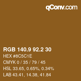 カラーコード: RGB 140.9 92.2 30 | qconv.com