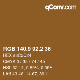 Color code: RGB 140.9 92.2 36 | qconv.com