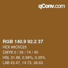 Color code: RGB 140.9 92.2 37 | qconv.com