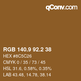 Color code: RGB 140.9 92.2 38 | qconv.com