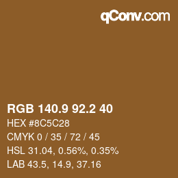 Color code: RGB 140.9 92.2 40 | qconv.com