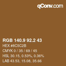 Color code: RGB 140.9 92.2 43 | qconv.com