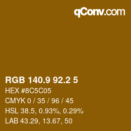 Color code: RGB 140.9 92.2 5 | qconv.com