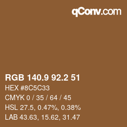 Color code: RGB 140.9 92.2 51 | qconv.com