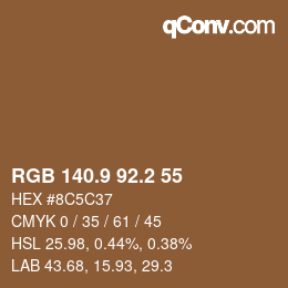 Color code: RGB 140.9 92.2 55 | qconv.com