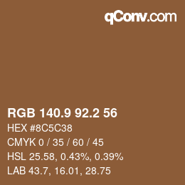 Color code: RGB 140.9 92.2 56 | qconv.com