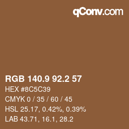 Color code: RGB 140.9 92.2 57 | qconv.com