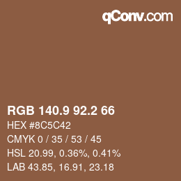 Farbcode: RGB 140.9 92.2 66 | qconv.com