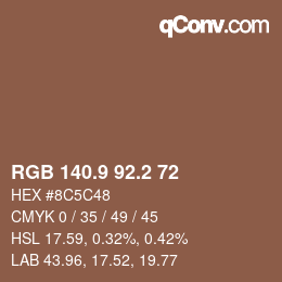 Color code: RGB 140.9 92.2 72 | qconv.com