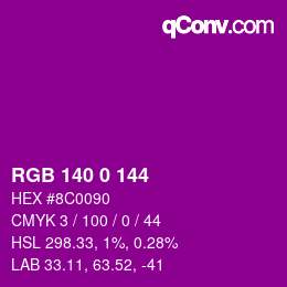 颜色代码: RGB 140 0 144 | qconv.com