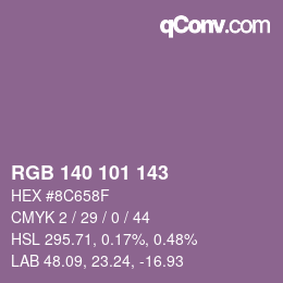 Farbcode: RGB 140 101 143 | qconv.com