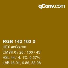 Color code: RGB 140 103 0 | qconv.com