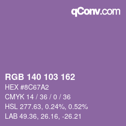 Farbcode: RGB 140 103 162 | qconv.com