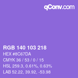 カラーコード: RGB 140 103 218 | qconv.com