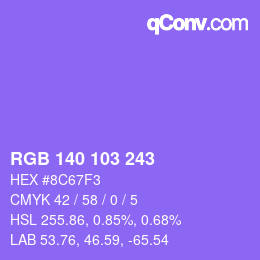 Color code: RGB 140 103 243 | qconv.com