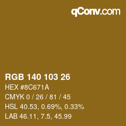 カラーコード: RGB 140 103 26 | qconv.com