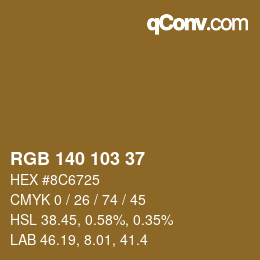 Color code: RGB 140 103 37 | qconv.com