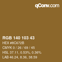 カラーコード: RGB 140 103 43 | qconv.com