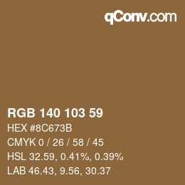 カラーコード: RGB 140 103 59 | qconv.com