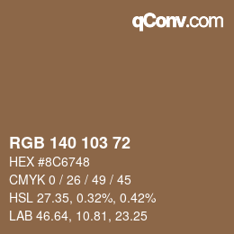 Color code: RGB 140 103 72 | qconv.com