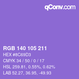 カラーコード: RGB 140 105 211 | qconv.com