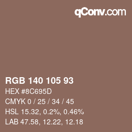 Farbcode: RGB 140 105 93 | qconv.com