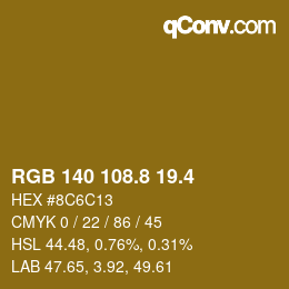 カラーコード: RGB 140 108.8 19.4 | qconv.com