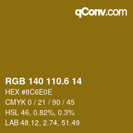 カラーコード: RGB 140 110.6 14 | qconv.com