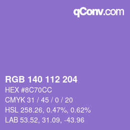 Color code: RGB 140 112 204 | qconv.com