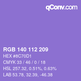 Color code: RGB 140 112 209 | qconv.com
