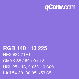 カラーコード: RGB 140 113 225 | qconv.com