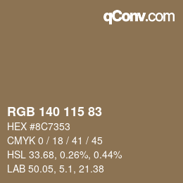 Color code: RGB 140 115 83 | qconv.com