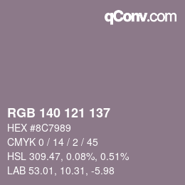 Farbcode: RGB 140 121 137 | qconv.com